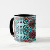 Türkisches Fraktal Star Blast Tasse (Vorderseite Links)