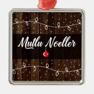 Türkisches Frohe Weihnachten, Mutlu Noeller Ornament Aus Metall