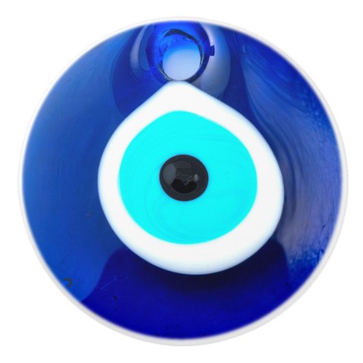 Türkisches Glas nazar  Keramikknauf (Vorderseite)