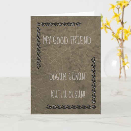 Türkisches Glück zum Geburtstag Karte (Gelbe Blume)