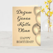 Türkisches Happy Birthday Doğum Günün Kutlu Olsun Karte (Gelbe Blume)