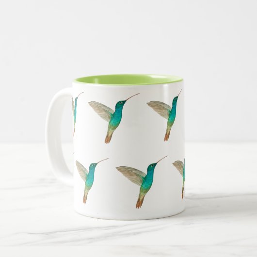 Türkisches Hummingvogelmuster Zweifarbige Tasse (Vorderseite Links)