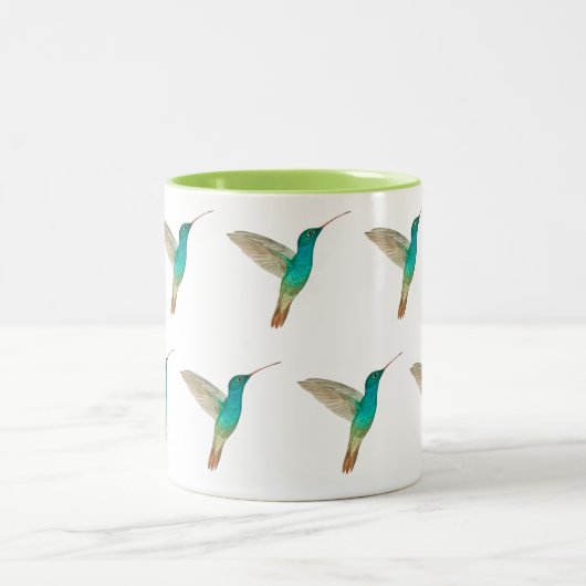 Türkisches Hummingvogelmuster Zweifarbige Tasse (Mittel)