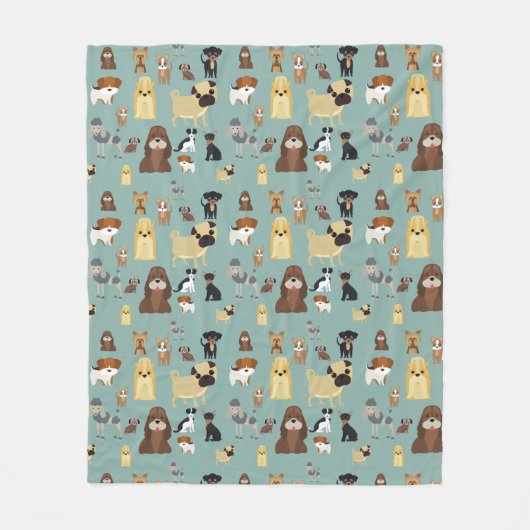 Türkisches Hundemuster Fleecedecke (Vorderseite)
