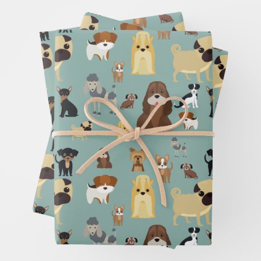 Türkisches Hundemuster Geschenkpapier Set (Beispiel)