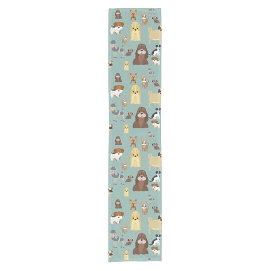 Türkisches Hundemuster Kurzer Tischläufer (Vorderseite)