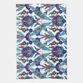 Türkisches Iznik Anatolia florales Mosaikmuster Geschirrtuch (Vertikal)