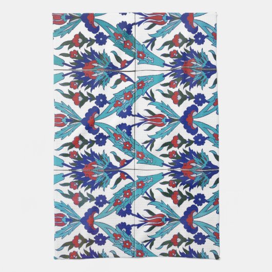 Türkisches Iznik-Blumenmuster Geschirrtuch (Vertikal)