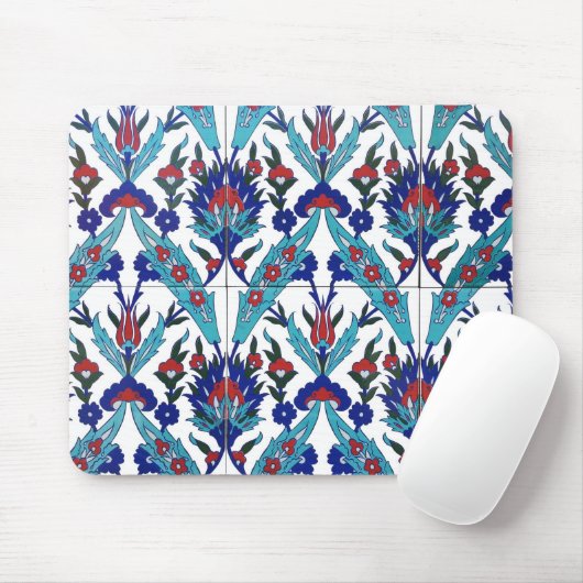 Türkisches Iznik-Blumenmuster Mousepad (Mit Mouse)