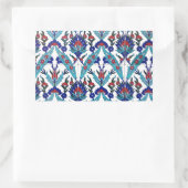 Türkisches Iznik-Blumenmuster Rechteckiger Aufkleber (Tasche)