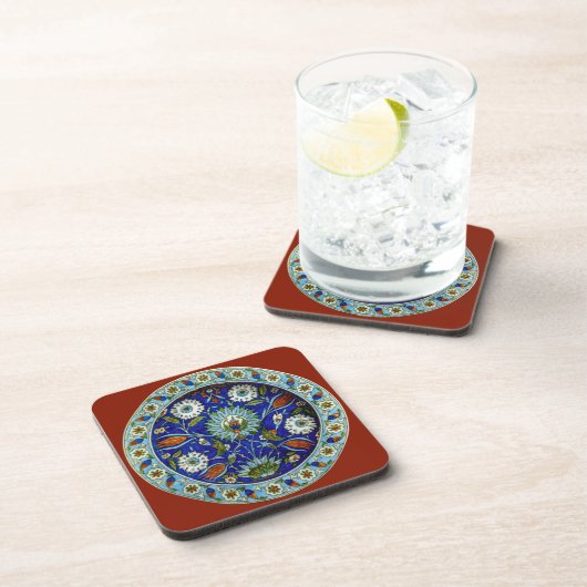 Türkisches Iznik Blumenmuster Tabletop Getränkeuntersetzer (Rechte Seite)