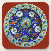 Türkisches Iznik Blumenmuster Tabletop Getränkeuntersetzer (Vorderseite)