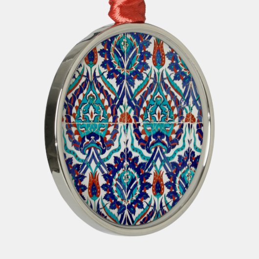 Türkisches Iznik Osmane-Blumenmuster-Muster Silbernes Ornament (Rechts)