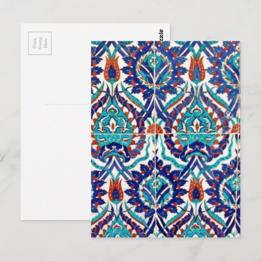 Türkisches Iznik-Ottoman-Muster Postkarte (Vorne/Hinten)
