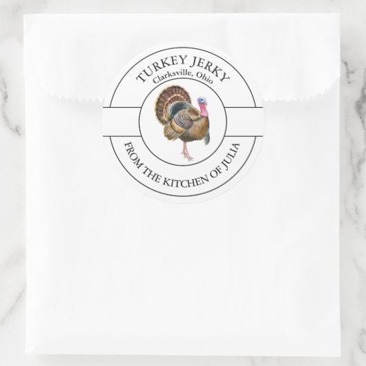 Türkisches Jerky-Label Runder Aufkleber (Tasche)