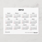 Türkisches Kachel 2012 Kalender Postkarte (Rückseite)