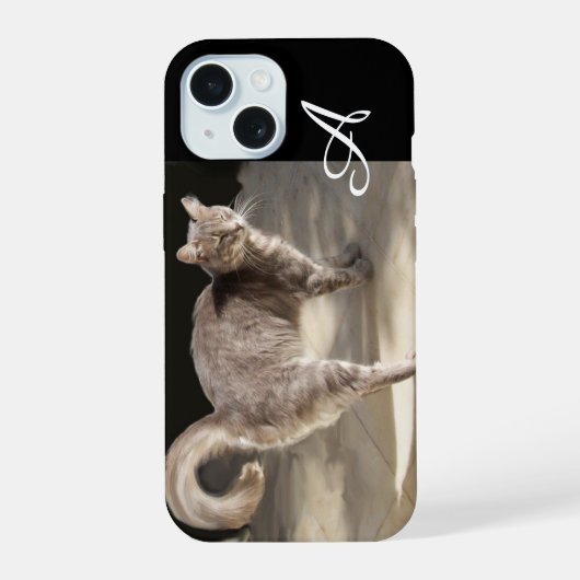 TÜRKISCHES KATZEN-MONOGRAMM iPhone 15 HÜLLE (Rückseite)