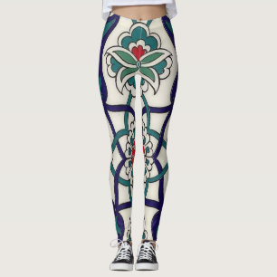 Türkisches Keramik-Blumenmuster Leggings