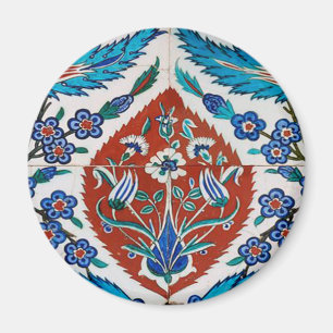 Türkisches Keramik-Blumenmuster Magnet