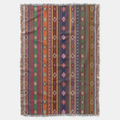 Türkisches Kilim Pattern farbenfrohe Tribal Decke (Vorderseite Vertikal)