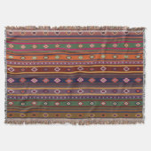 Türkisches Kilim Pattern farbenfrohe Tribal Decke (Vorderseite)