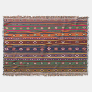 Türkisches Kilim Pattern farbenfrohe Tribal Decke