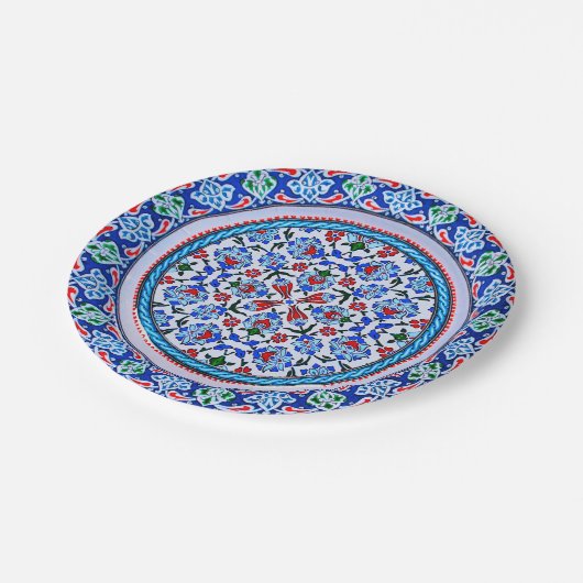 Türkisches Kunstpapier Pappteller (Schrägansicht)