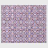 Türkisches Kunstwerk Red Blue White Design Geschenkpapier (Flach)