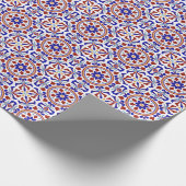 Türkisches Kunstwerk Red Blue White Design Geschenkpapier (Ecke)