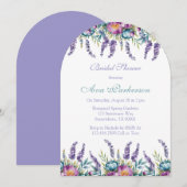 Türkisches Lila Wildblumen Brautparty Einladung (Vorne/Hinten)