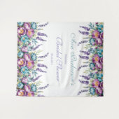 Türkisches Lila Wildblumen Brautparty Wandteppich (Vorderseite (Horizontal))