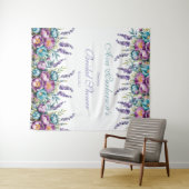 Türkisches Lila Wildblumen Brautparty Wandteppich (Beispiel (Horizontal))