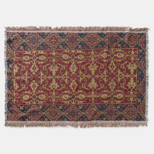 Türkisches Lotto-Musterteppich Print Decke (Vorderseite)