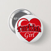 Türkisches Mädchen Button (Vorne & Hinten)