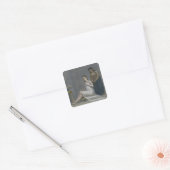 Türkisches Mädchen, das sich die Haare in den Bäde Quadratischer Aufkleber (Umschlag)