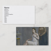 Türkisches Mädchen, ihr Haar flechten lassend in Visitenkarte (Vorne/Hinten)