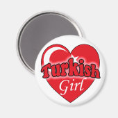 Türkisches Mädchen Magnet (Vorderseite/Rückseite)