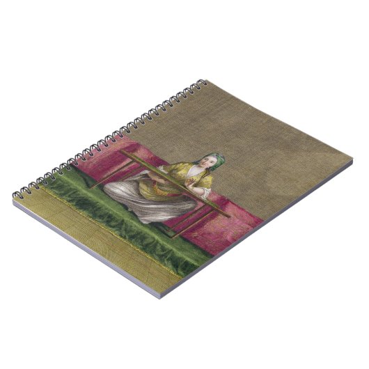 Türkisches Mädchen, stickend, 18. Jahrhundert Notizblock (Linke Seite)