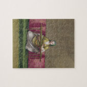 Türkisches Mädchen, stickend, 18. Jahrhundert Puzzle (Horizontal)