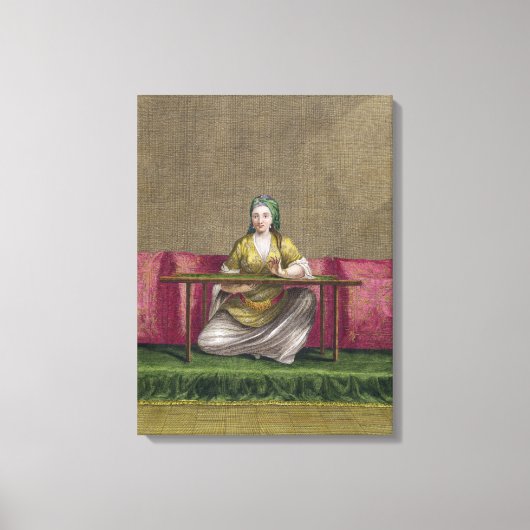 Türkisches Mädchen, Stickerei, 18. Jahrhundert (Gr Leinwanddruck (Vorderseite)