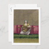 Türkisches Mädchen, Stickerei, 18. Jahrhundert (Gr Postkarte (Vorne/Hinten)