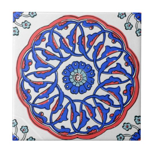 Türkisches Mandala-Muster Fliese (Vorderseite)