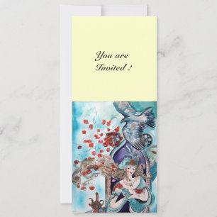 TÜRKISCHES MÄRCHEN ,hellrot blau weiß creme Einladung