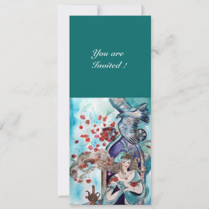 TÜRKISCHES MÄRCHEN ,hellrot blau weiß grün Einladung