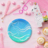 Türkisches Meer Weißer Wirbel Teller (Party)