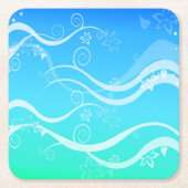 Türkisches Meer Weißer Wirbel Untersetzer (Vorderseite)