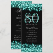 Türkisches Menü "80. Geburtstag"+Vielen Dank Einladung (Vorne/Hinten)