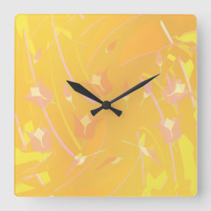 Türkisches Mohn Quadratische Wanduhr