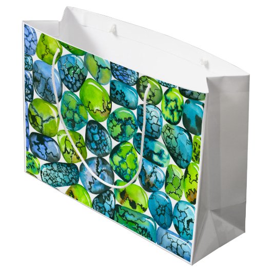 Türkisches Muster Große Geschenktüte (Rückseite Schrägansicht)