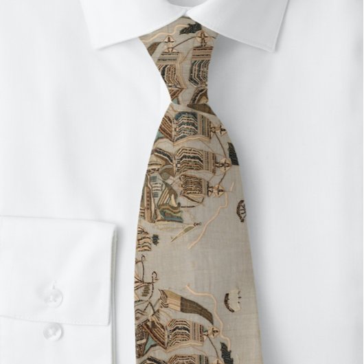 Türkisches Muster Viktorianisch Tan Clipper Ships Krawatte